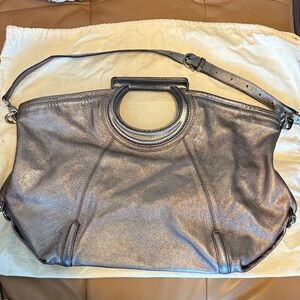 Salvatore Ferragamo Metallic Leather Horseshoe Tote- 100% Authentic
